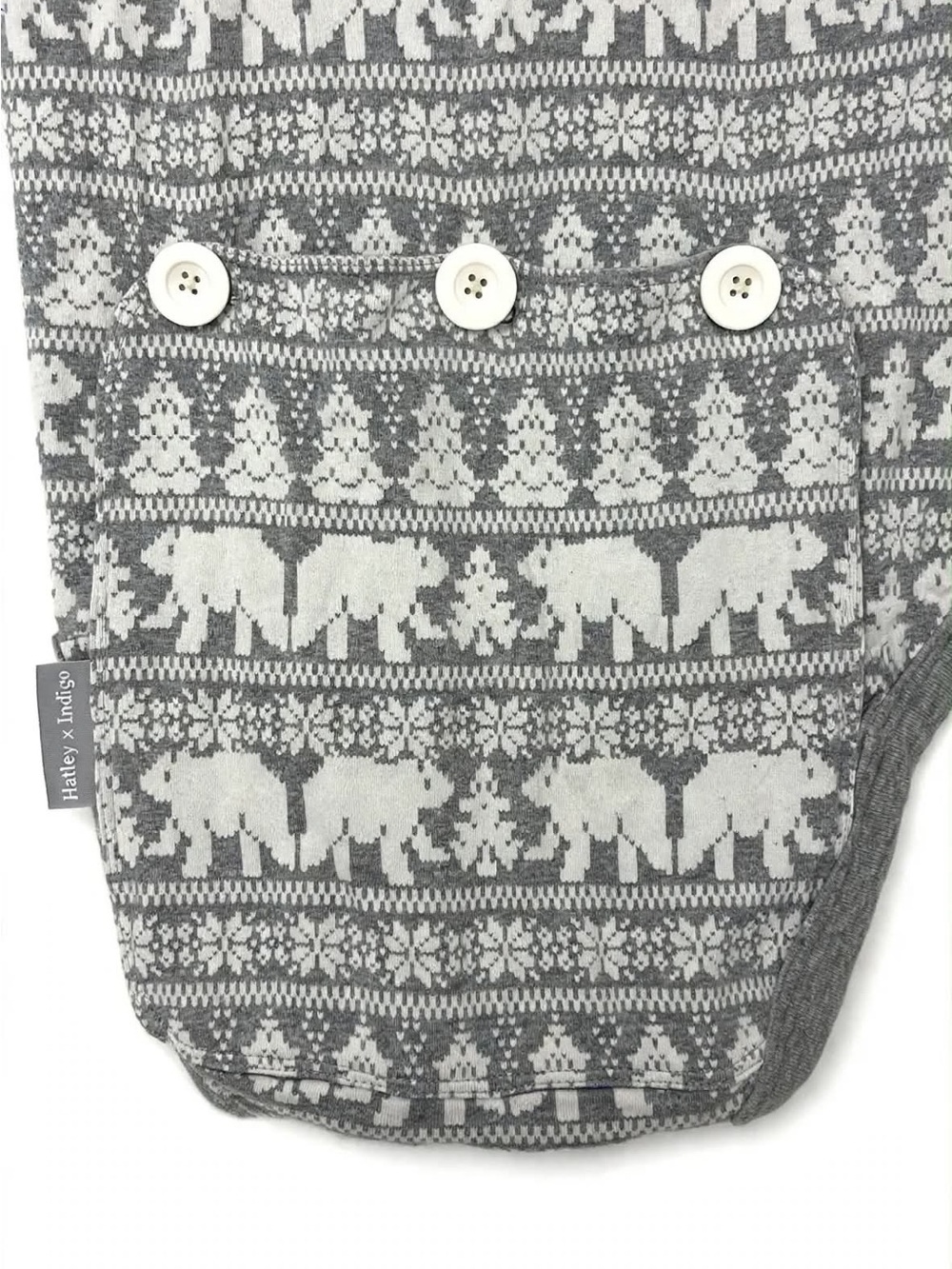 NWT Hatley x Indigo Adult Union Suit XS Winter Fair Isle Polar Bear Butt Flap On - Picture 4 of 5